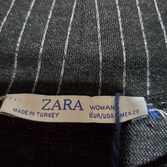 Zara Woman Pinstriped Mock Neck Midi Dress Size M - Picture 5 of 9